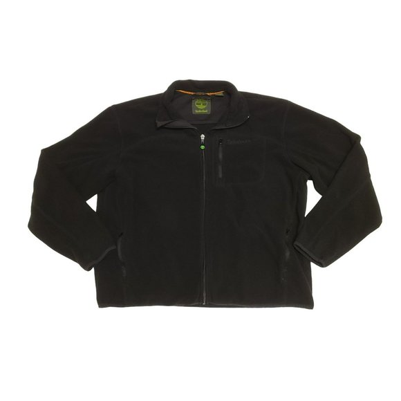 Timberland Fleece Jacket Full Zip Black Men's XXL - Picture 1 of 14